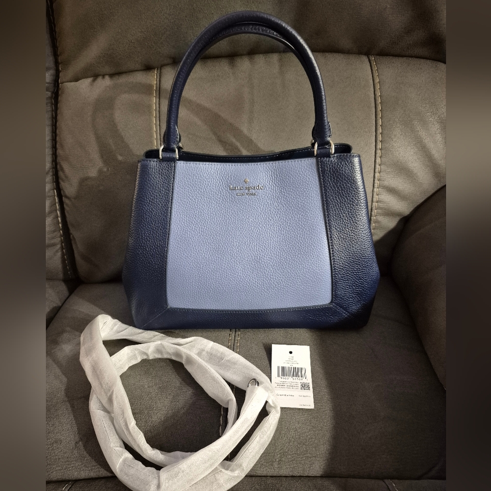 Kate Spade Two-Tone Blue Colorblock Lena satchel